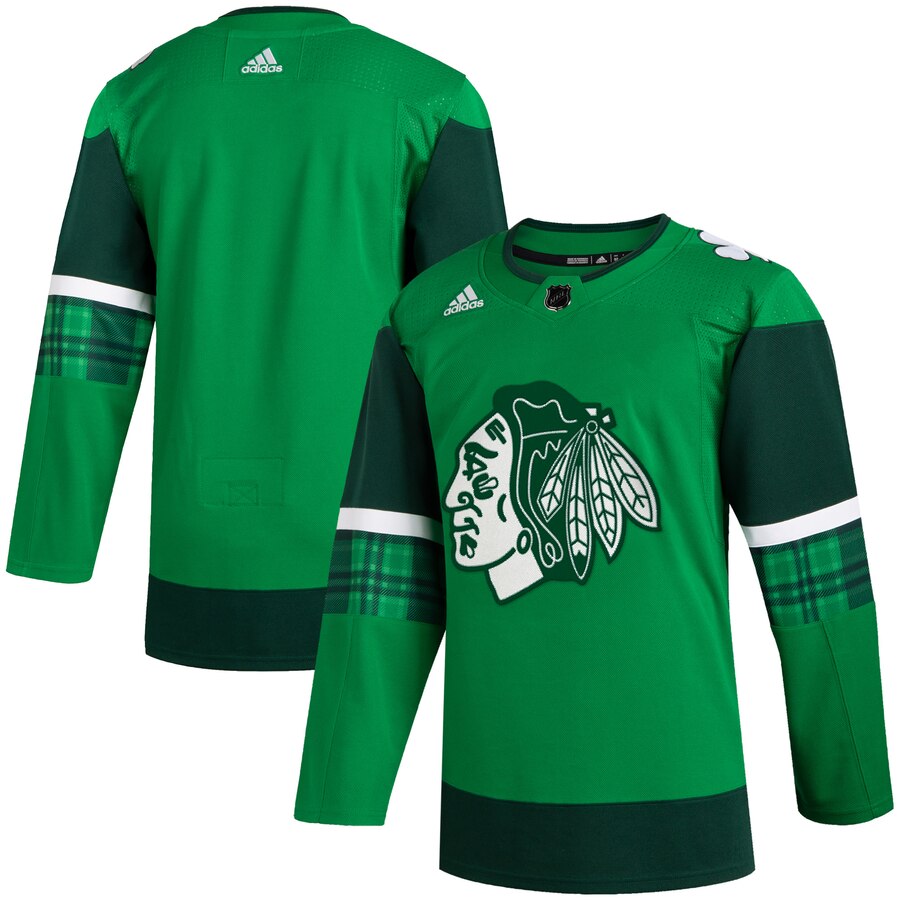 Chicago Blackhawks Blank Men Adidas 2020 St. Patrick Day Stitched NHL Jersey Green->minnesota wild->NHL Jersey